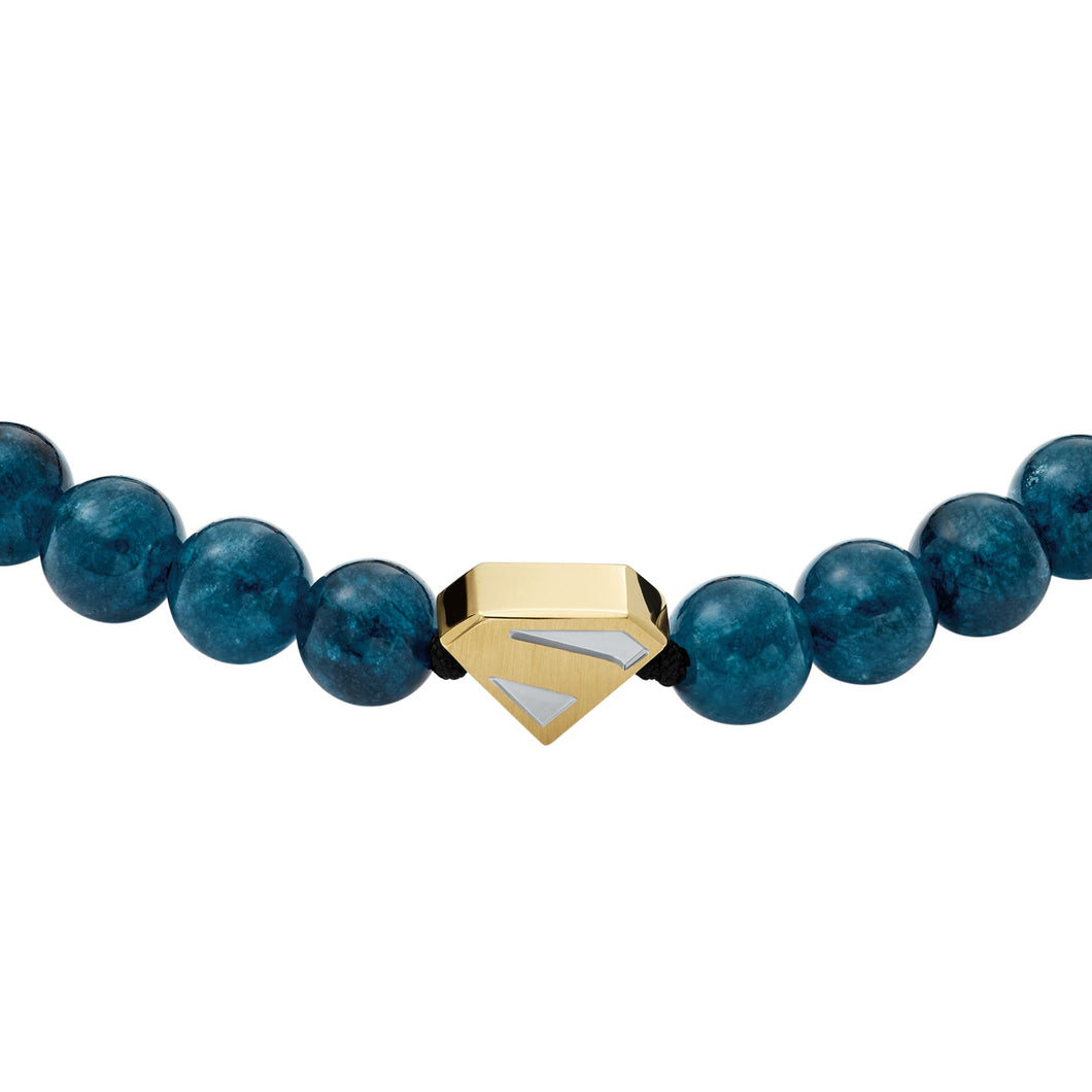 Bracciale a perline Superman x Fossil blu navy e acciaio