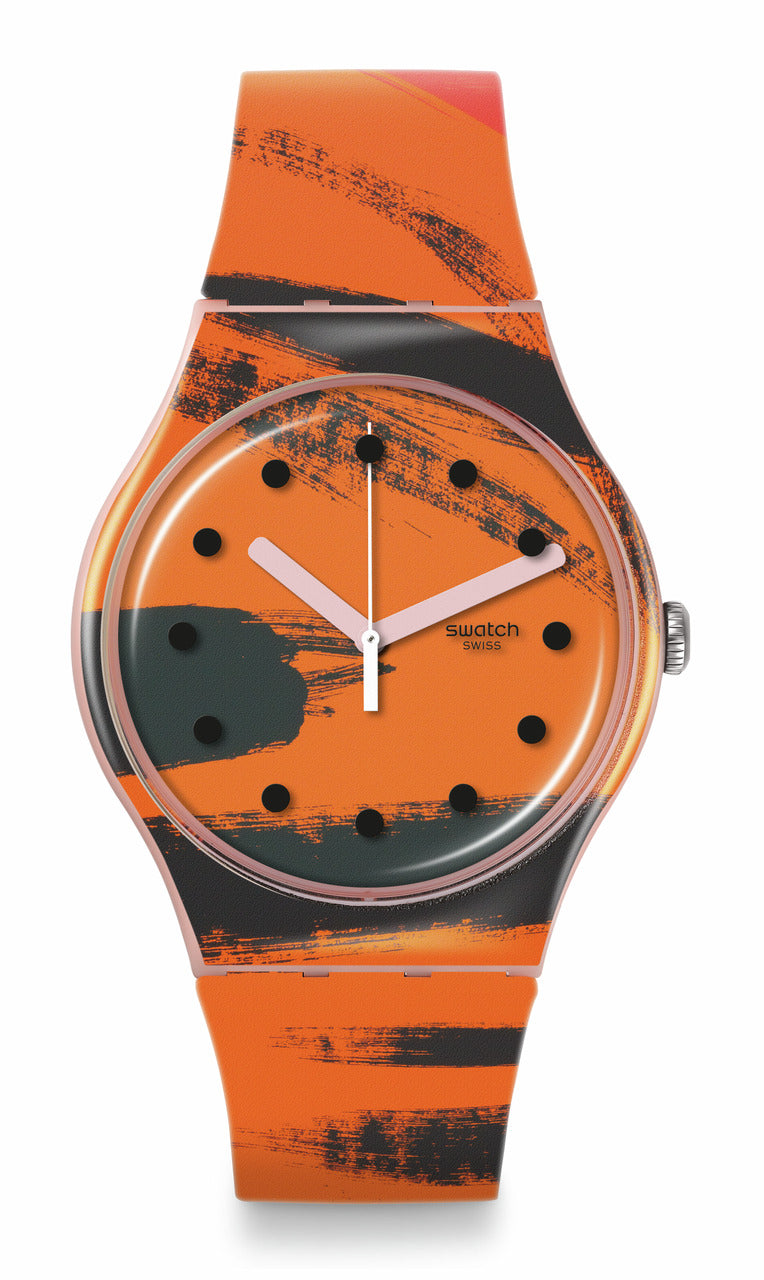 SWATCH X TATE GALLERY BARNS-GRAHAM'S ORANGE AND RED ON PINK