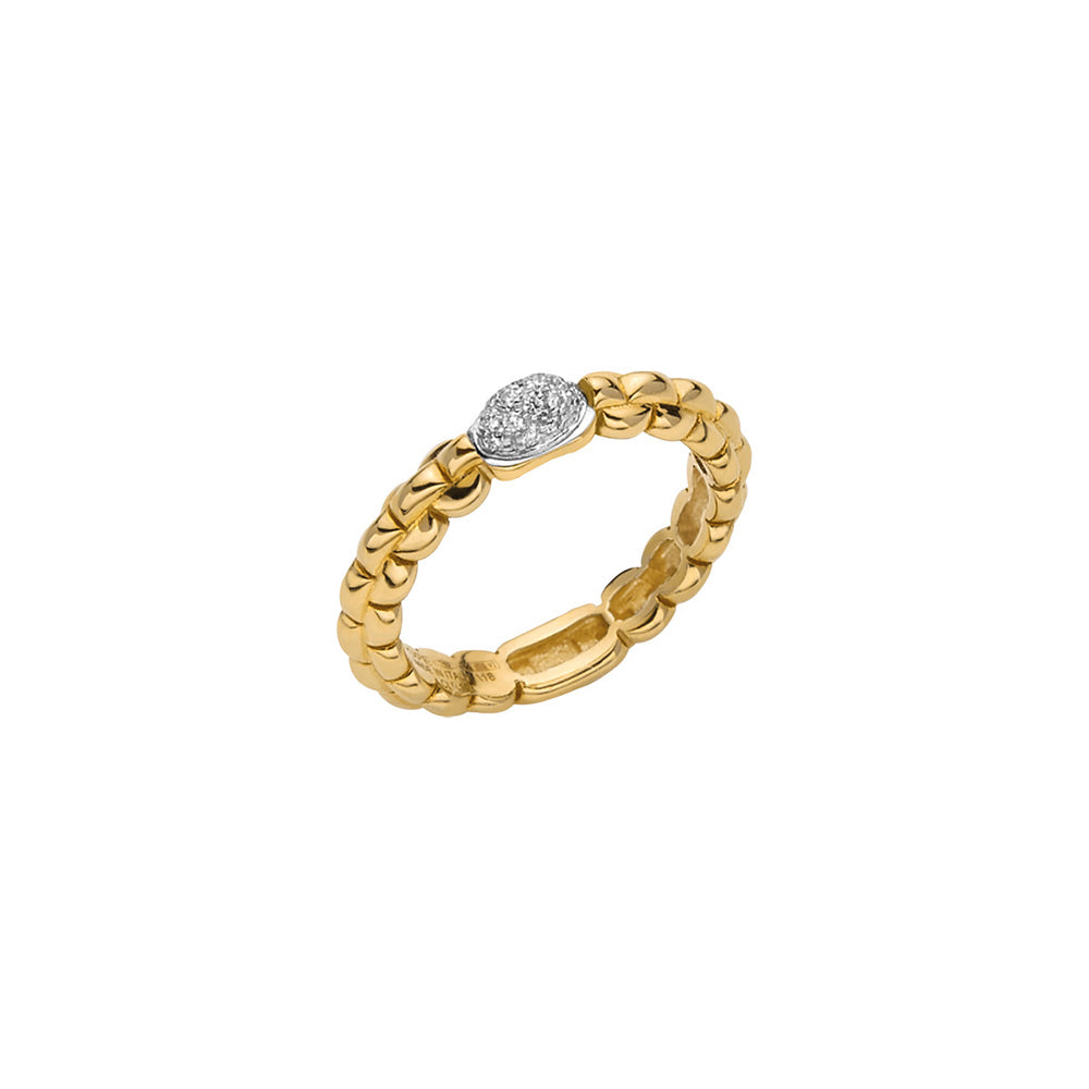 FOPE Ring with pavé diamonds